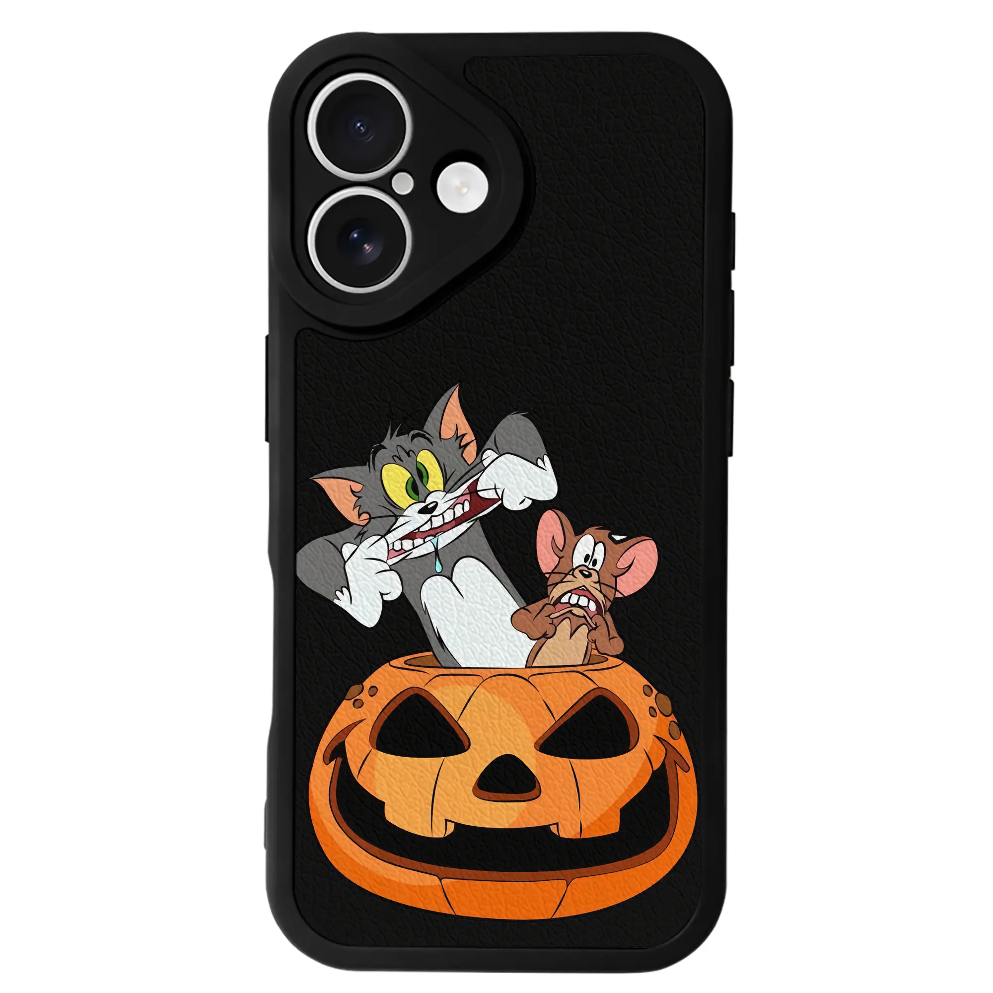 トムとジェリー グッズ ジェリー - IPhone 16シリーズ対応 ・ シリコンスマホケース ・ レザー調 ・ 高精度フィット ・ 耐衝撃 ・ ワイヤレス充電対応 ・ 精密カット